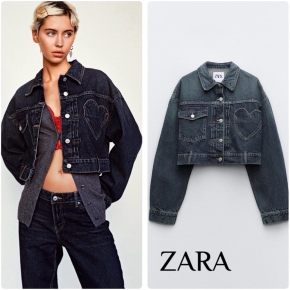 Zara Jackets & Blazers - Zara Denim Heart Jacket Coat